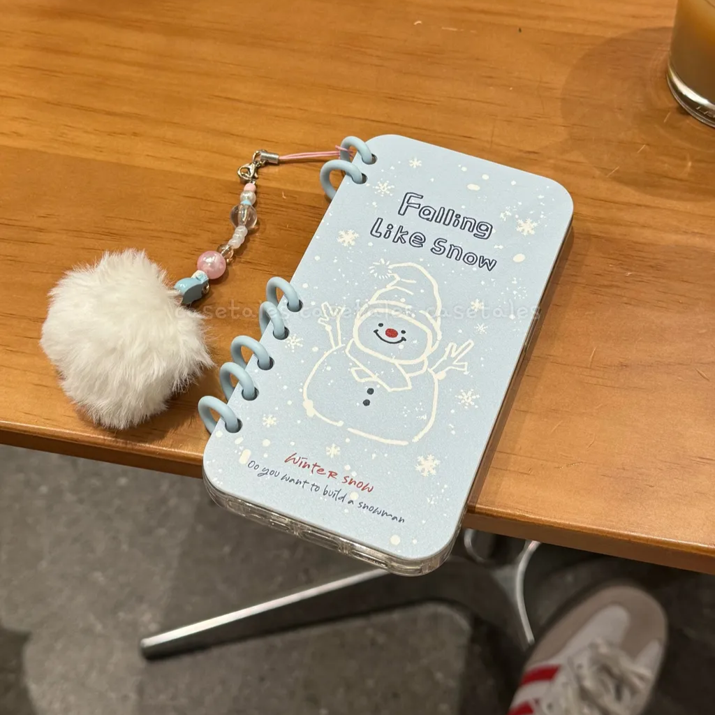 Cute Snowflakes Notebook Flip Case