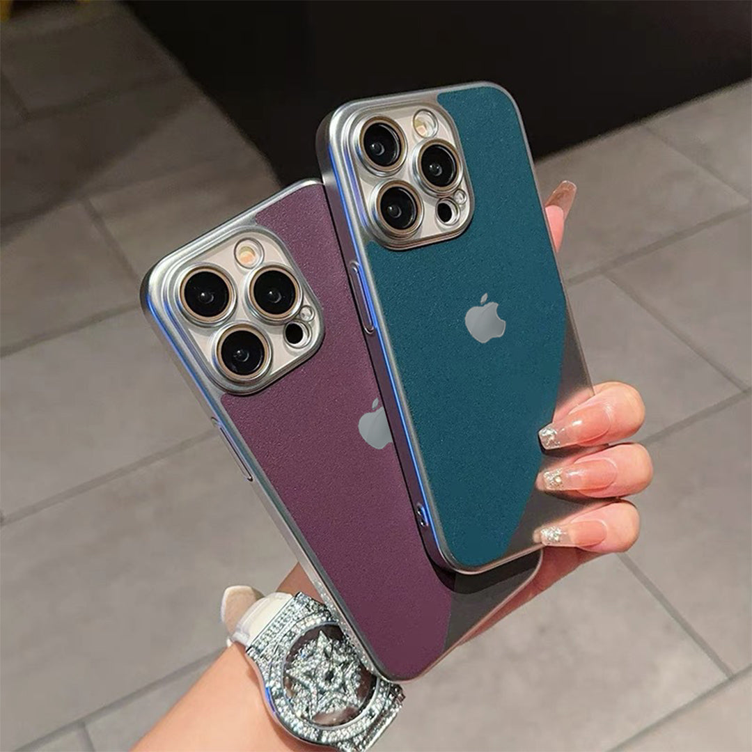 Elegant Light Leather Electroplated Case - iPhone