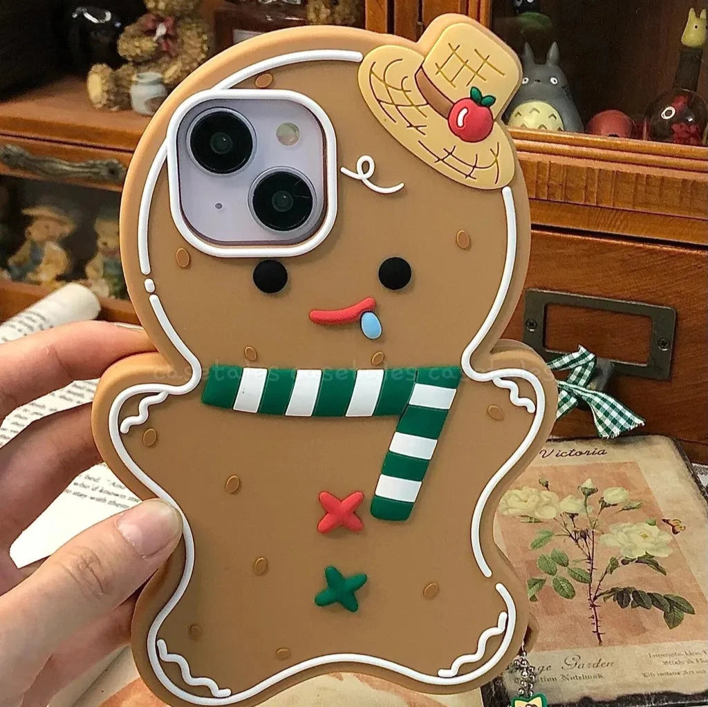Cute 3D Gingerbread Man Case