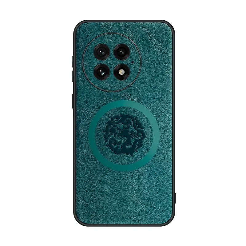 Sleek Faux Leather Cyan Case - OnePlus