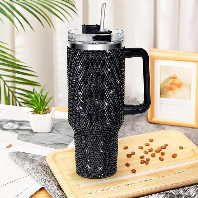 Luxe Insulated Tumbler with Rhinestone Accents