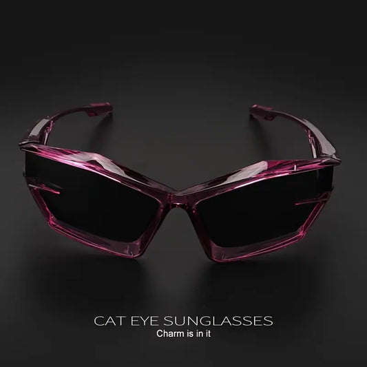Sleek Crystal Cat-Eye Sunglasses