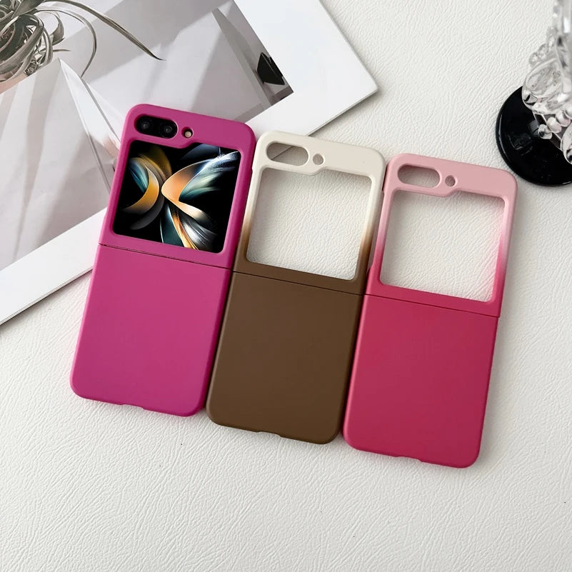 Galaxy Z Flip Series Ultra Thin Skin Texture Gradient Fold Case