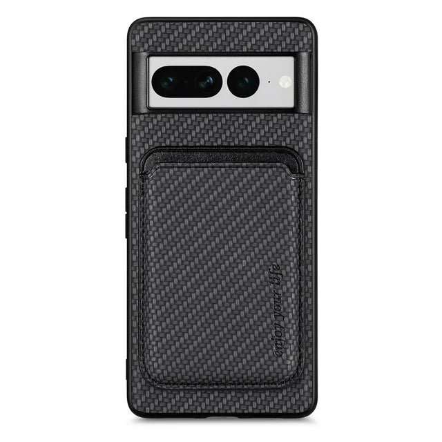 Carbon Slim Anti Scratch Case with Card Holder - Google Pixel
