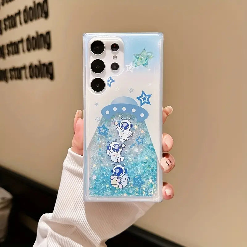 Galaxy Night Glow Liquid Glitter Case- Samsung