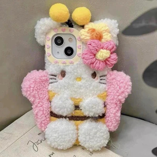 Hello Kitty Butterfly Fuzzy Phone Case