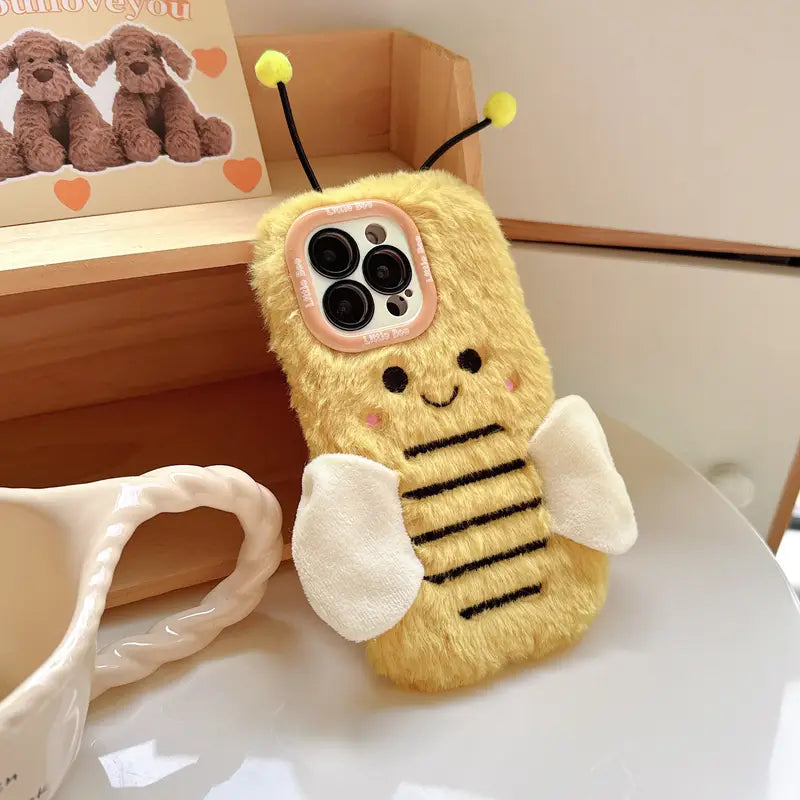 HoneyBee Hug Plush Phone Case