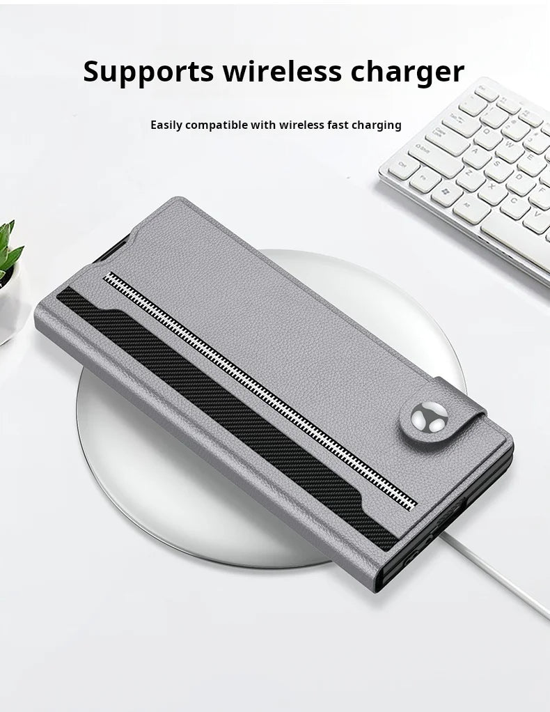 Galaxy Z Fold Series Magnetic Split Flip Leather Case