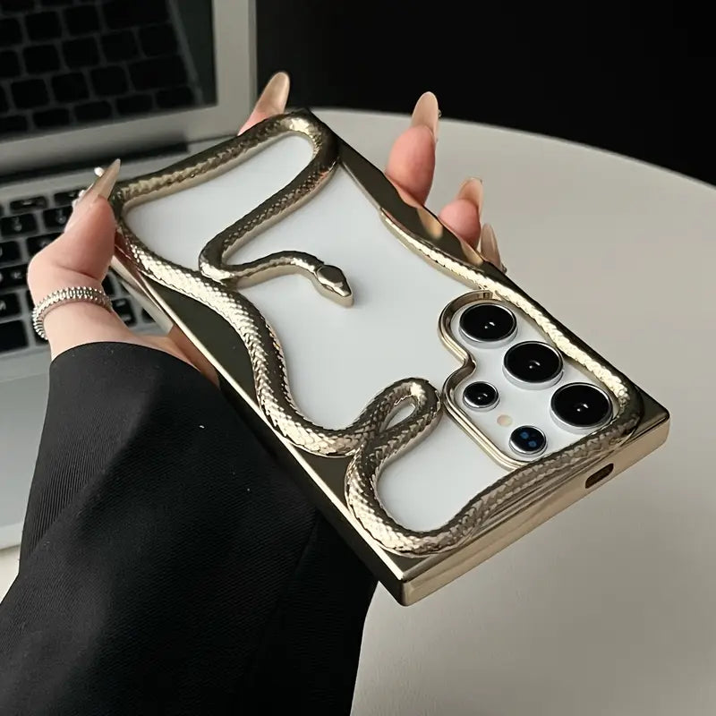 Snake Pattern Electroplated Phone Case - Samsung