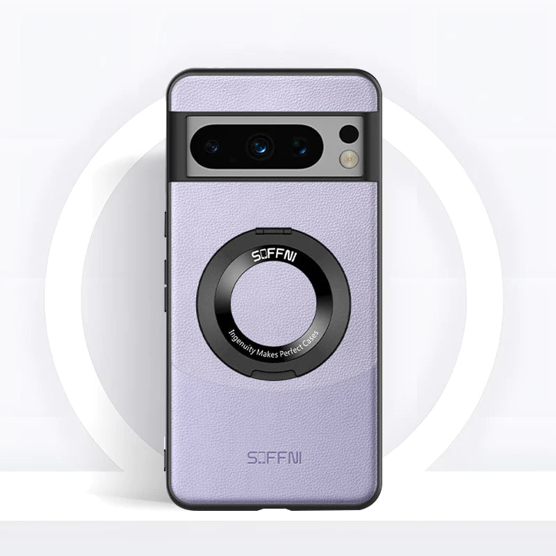 Magnetic Ring Contrast Leather Case - Google Pixel