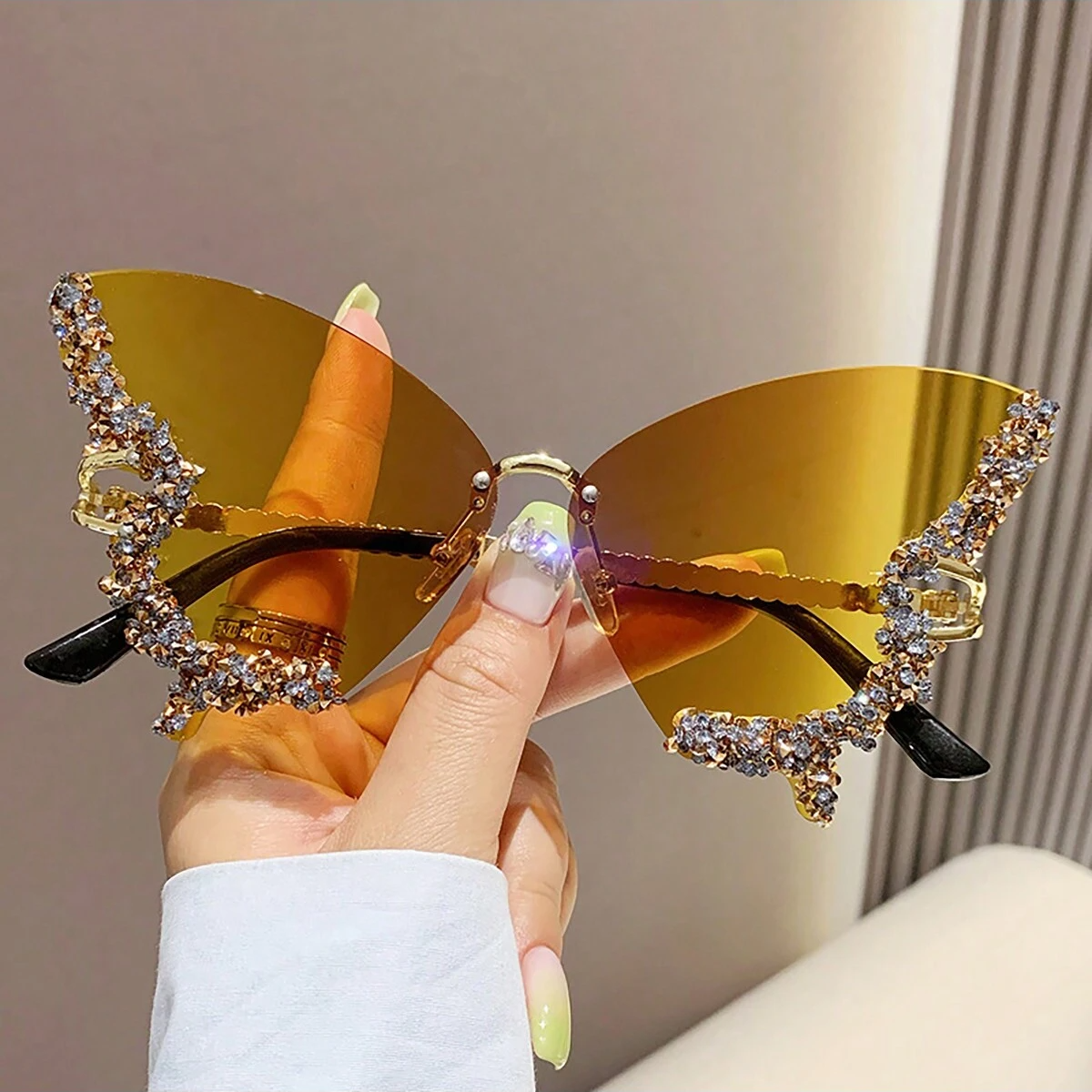 Crystal Butterfly Wings Sunglasses