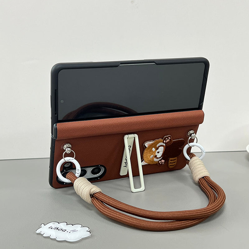 Cuddly Companion Leather Flip Case - Samsung