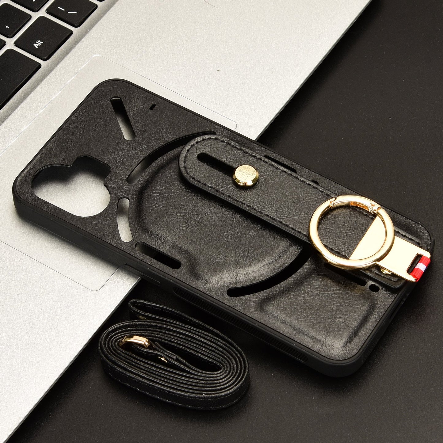 Deluxe Leather Anti-Slip Wrist Strap Case - Nothing