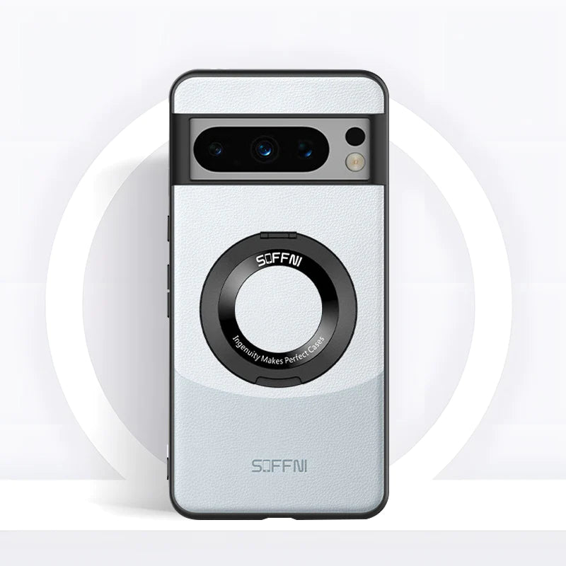 Magnetic Ring Contrast Leather Case - Google Pixel