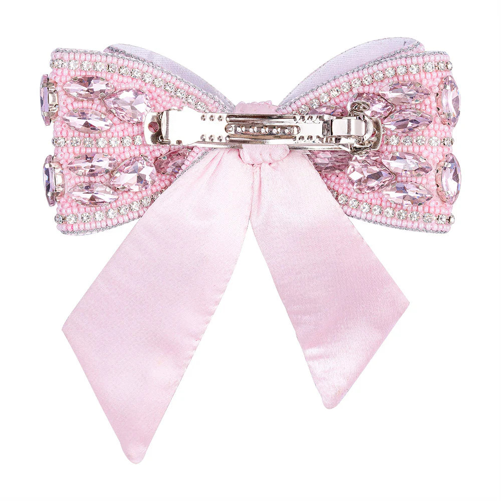 Luxurious Crystal Bow Barrette