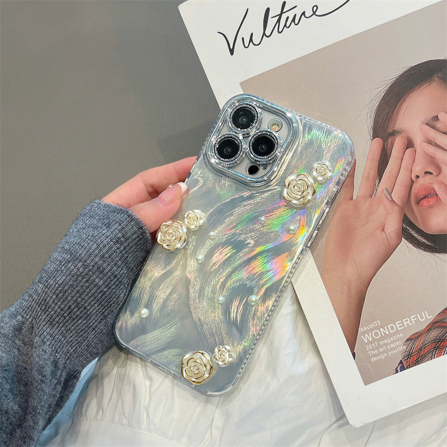 Graceful Pearl Rose Holographic Case