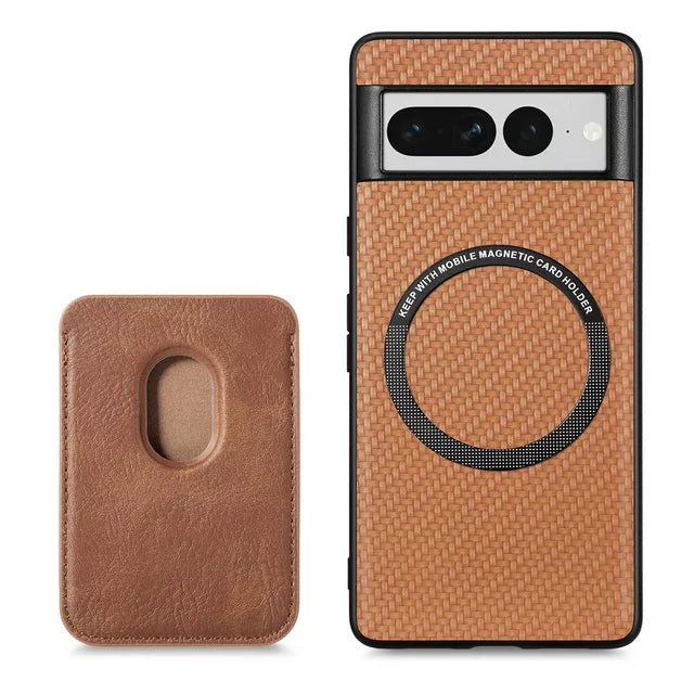 Carbon Slim Anti Scratch Case with Card Holder - Google Pixel