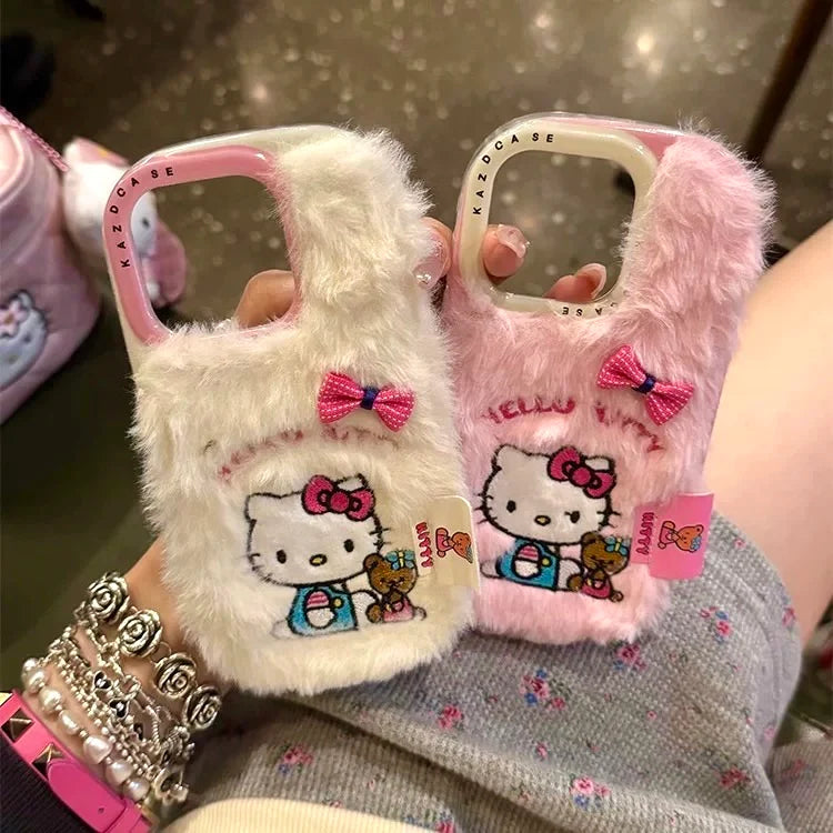 Kitty Fuzzy Embroidery Phone Case