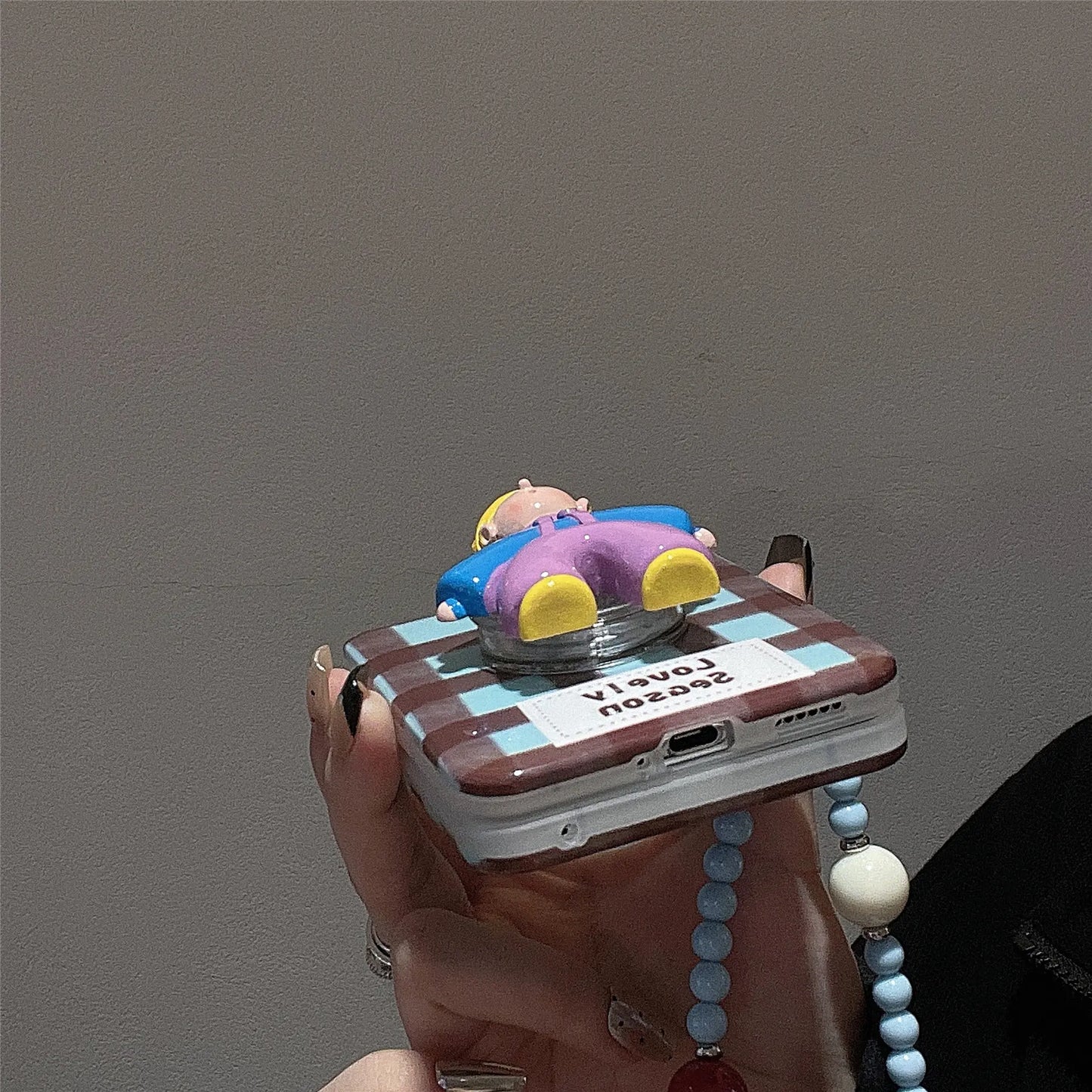 Playful Teddy Charm Flip Case -Samsung