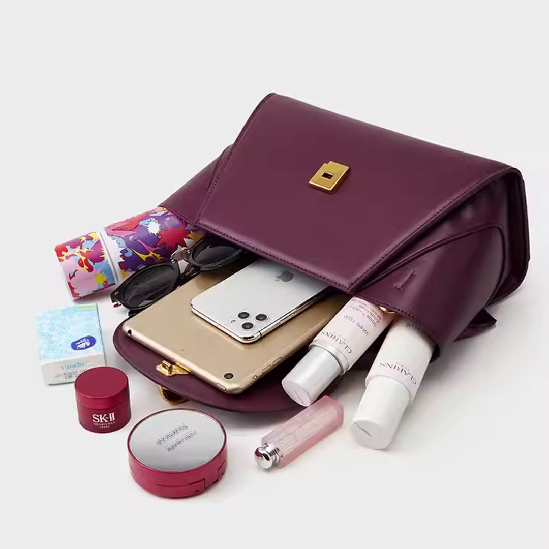 Elegant Top Handle Bag with Silk Scarf Accent