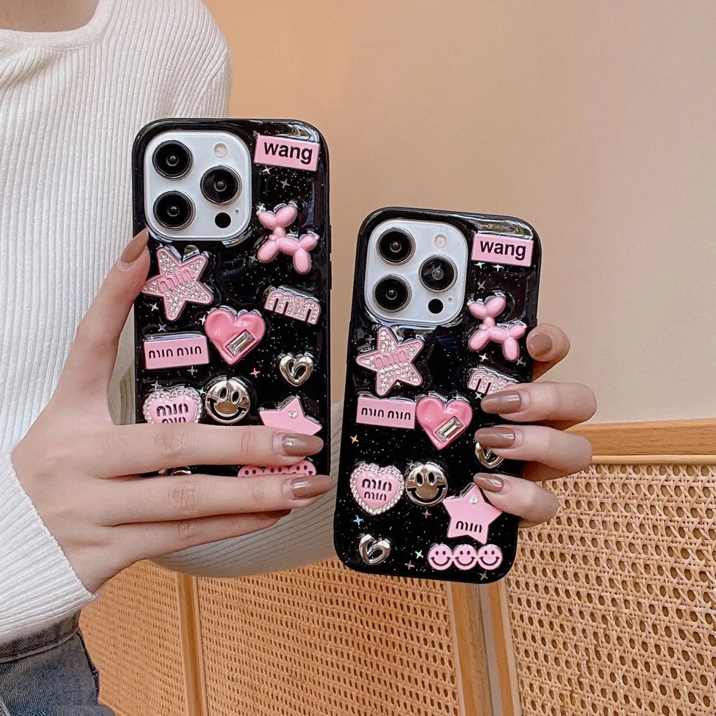 Adorable 3D Love & Star Dog Case
