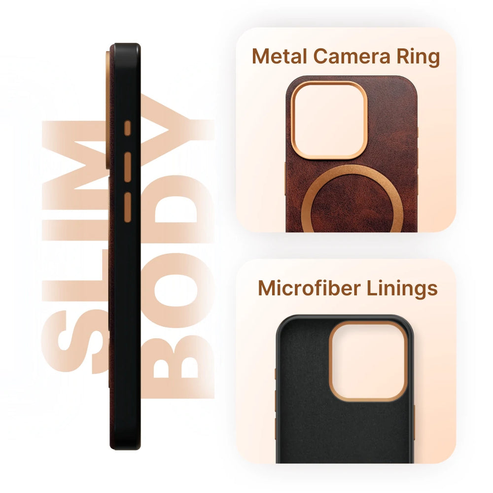 Premium Bold Leather Magsafe Case - iPhone