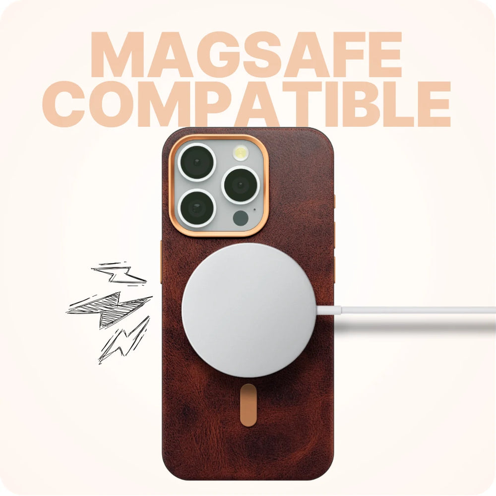 Premium Bold Leather Magsafe Case - iPhone
