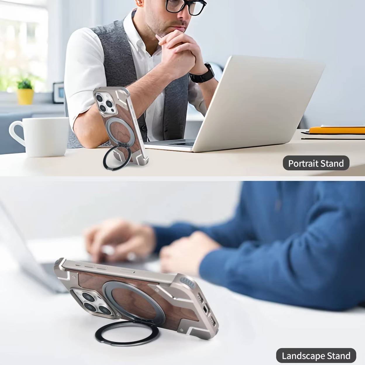 Distinct Wood Metal Fusion Case - iPhone