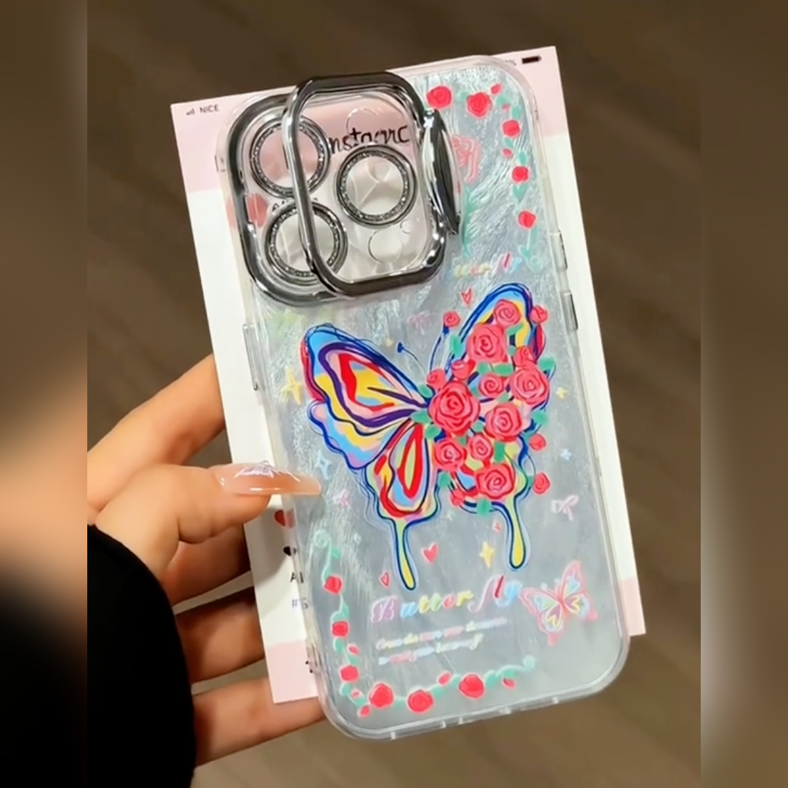 Glittering Butterfly Blossom Case