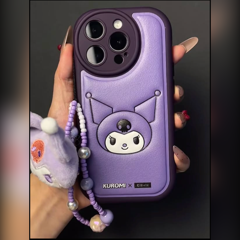 Adorable Kuromi Case with Plush Charm