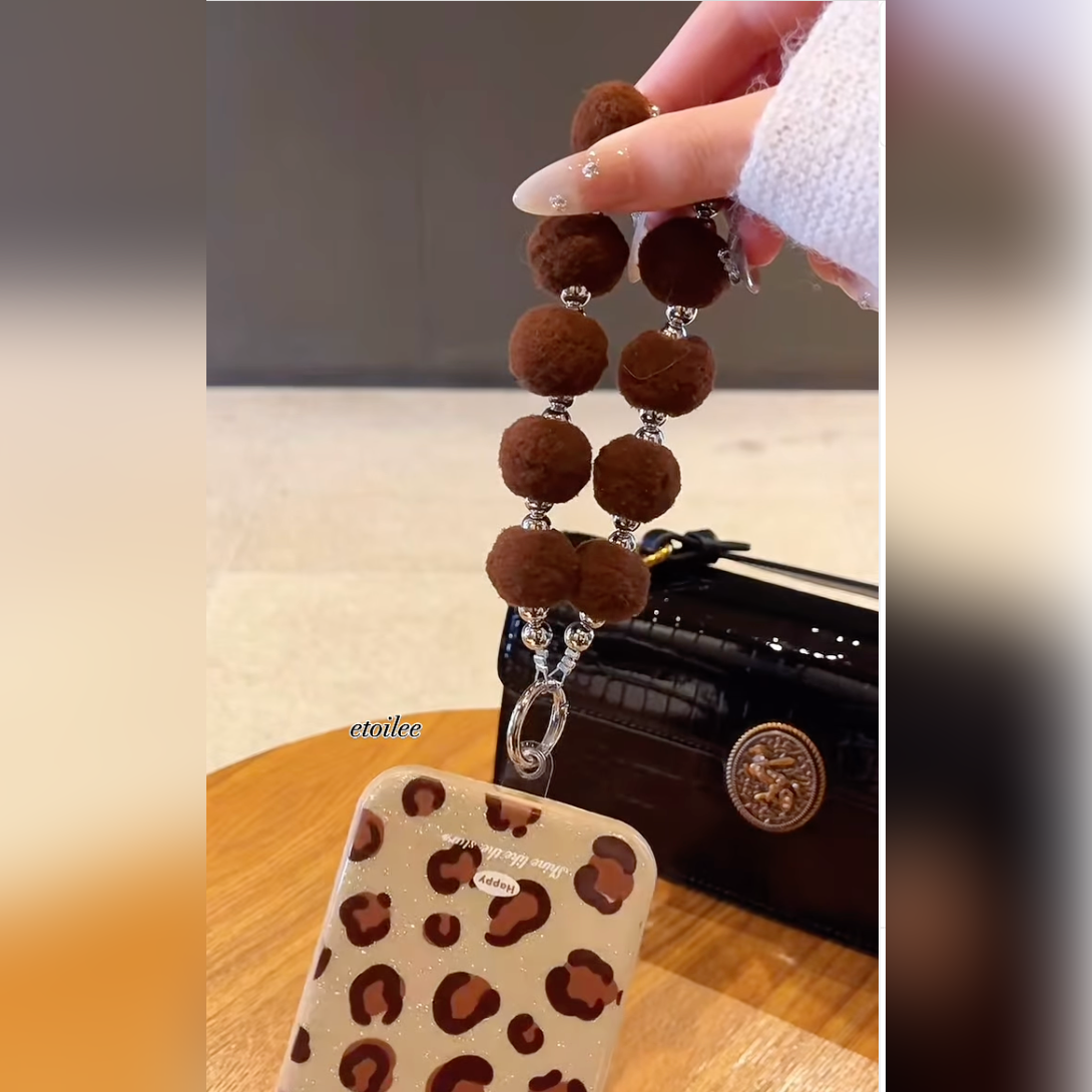 3D Bow Leopard Hanging Charm Phone Case