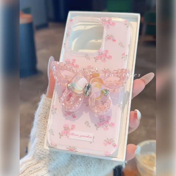 Blooming Diamond Butterfly Gripper Case