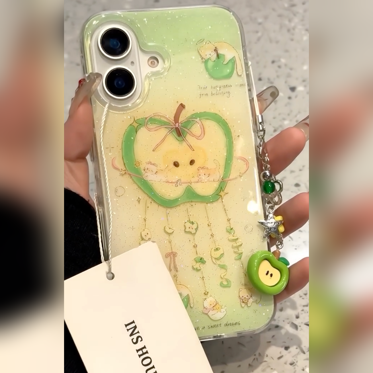 Ethereal Glow Charm Glitter Case