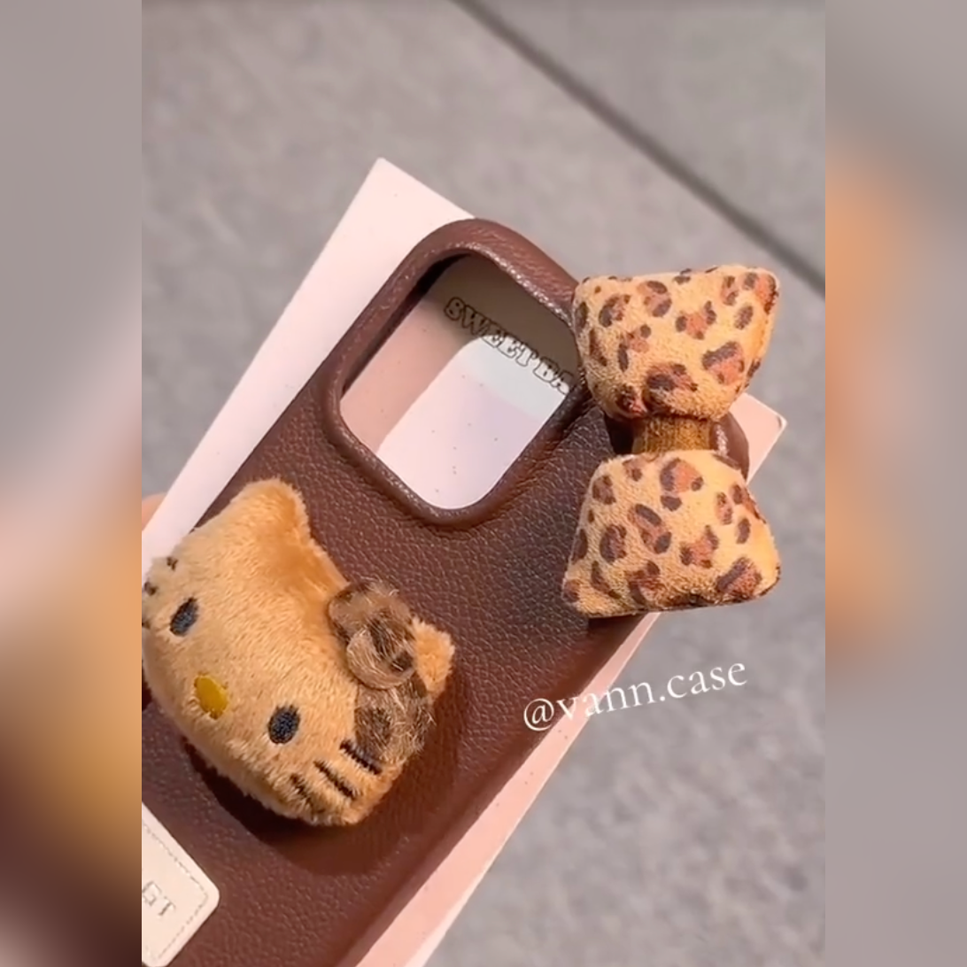 3D Kitty Bow Charm Phone Case