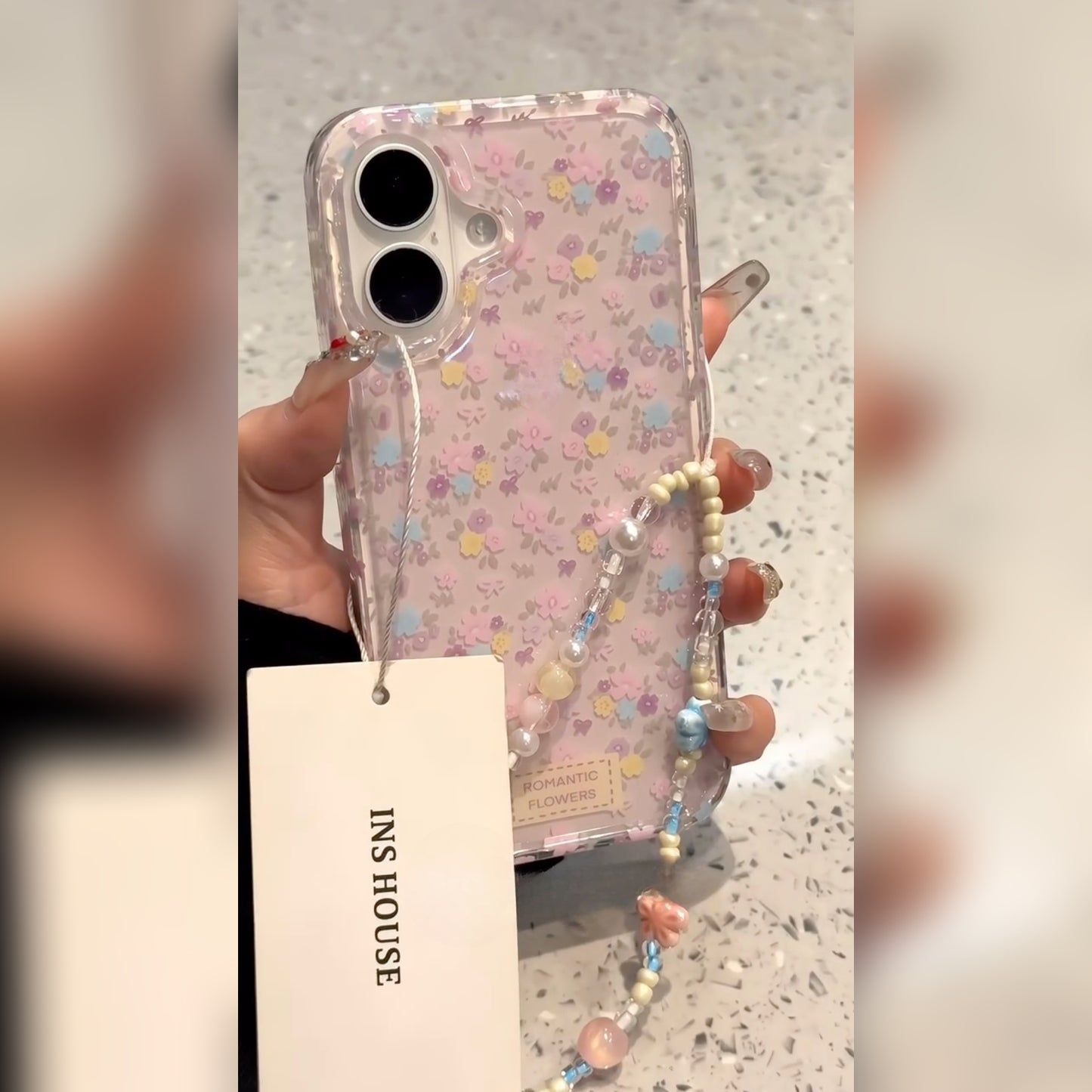 Romantic Flowers Clear Phone Case