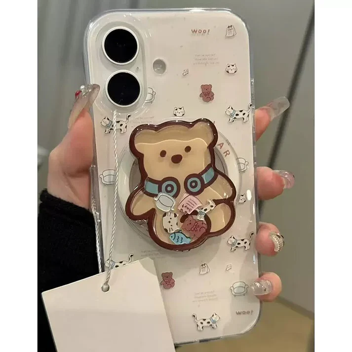 Adorable Teddy & Puppy Charm Case