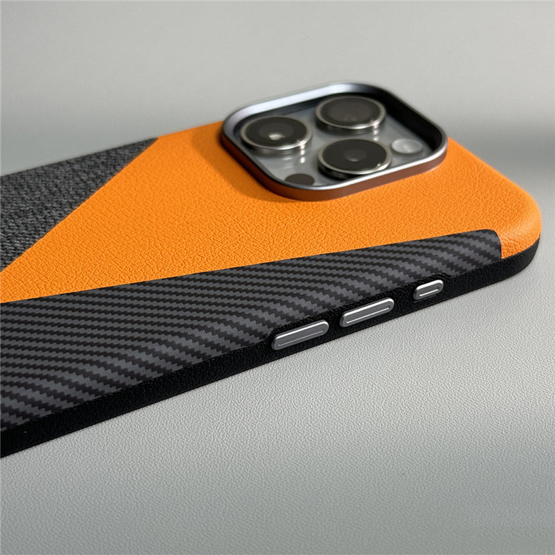 Distinct Bold Pattern Magsafe Leather Case - iPhone