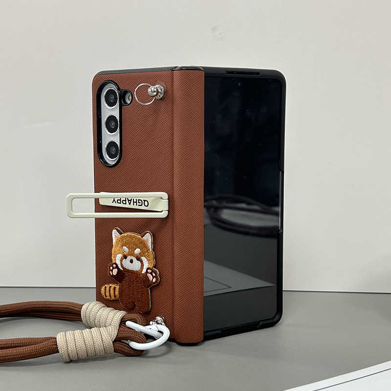 Cuddly Companion Leather Flip Case - Samsung