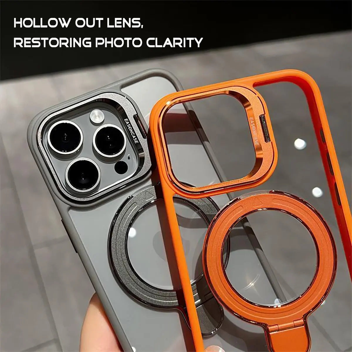 Luxury Transparent Kickstand Magsafe Case - iPhone