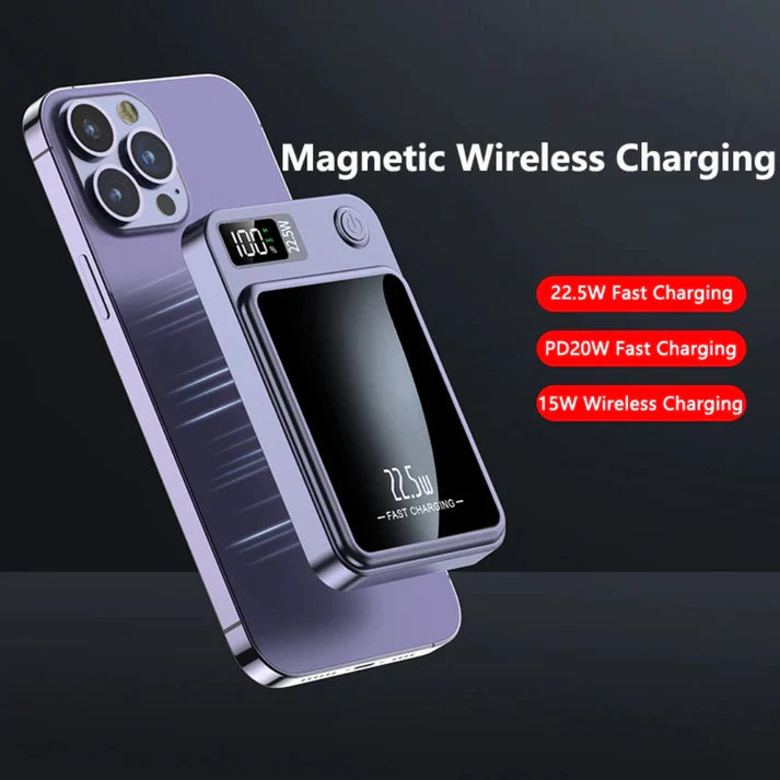 Dual 5000 mAh 22.5W Magnetic Wireless Power Bank