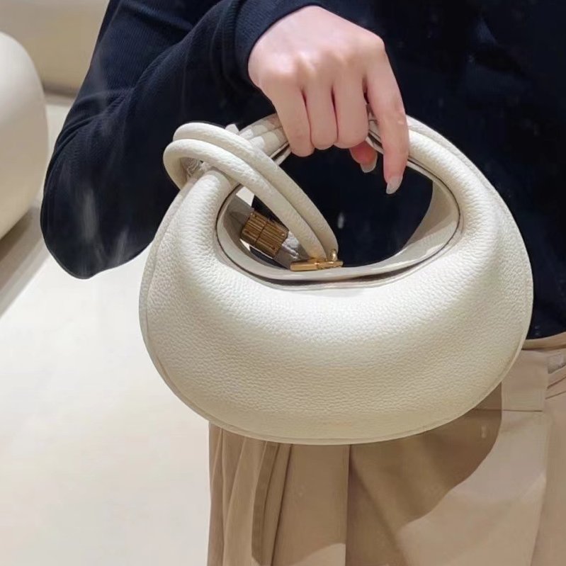 Chic Leather Crescent Half Moon Bag