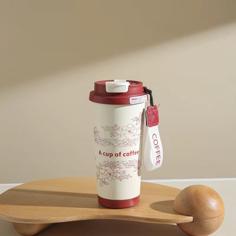 Floral Grace Insulated Coffee Cup