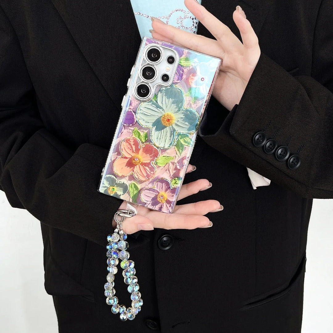 Floral Brilliance Wrist Strap Case - Samsung
