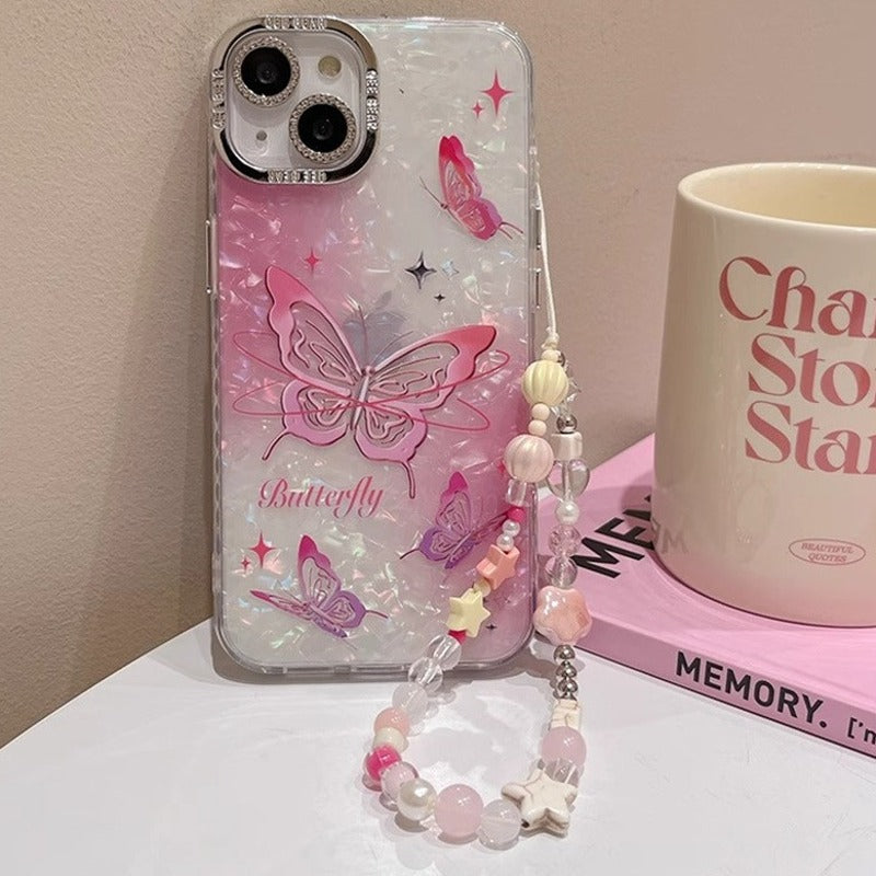 Flutter Glow Butterfly Shell Pattern Case - iPhone