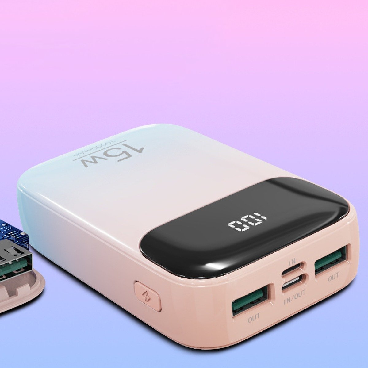 Compact 10000 mAh 15W Ultra-Smart Power Bank
