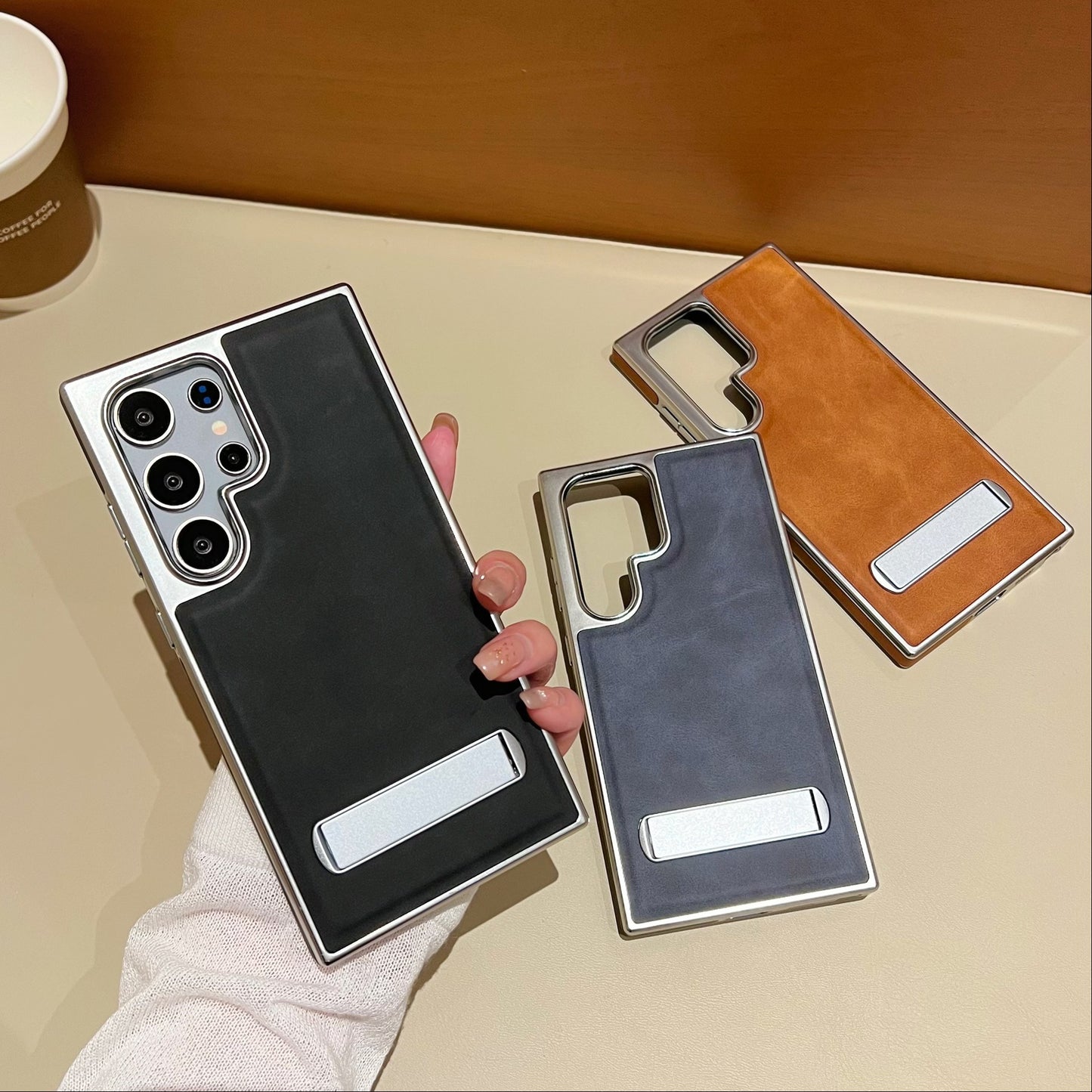 Premium Hidden Bracket Leather Cases - Samsung