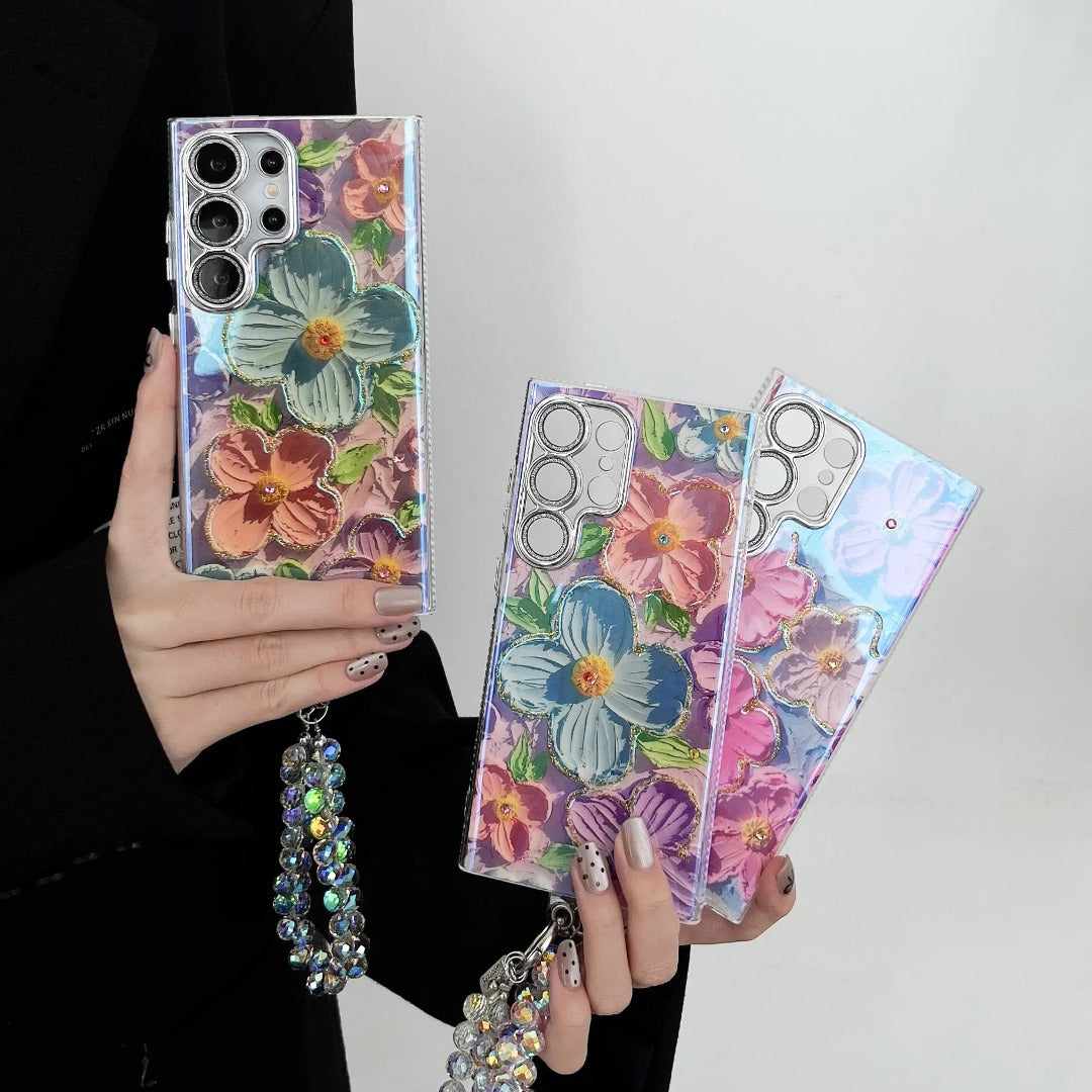 Floral Brilliance Wrist Strap Case - Samsung