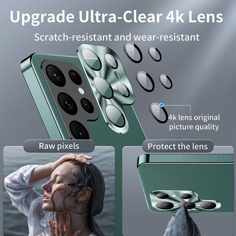 Elegant Metal Defender Leather Case - Samsung