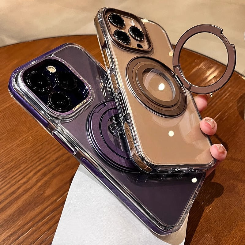 Exquisite Clear Magnetic Bracket Case - iPhone