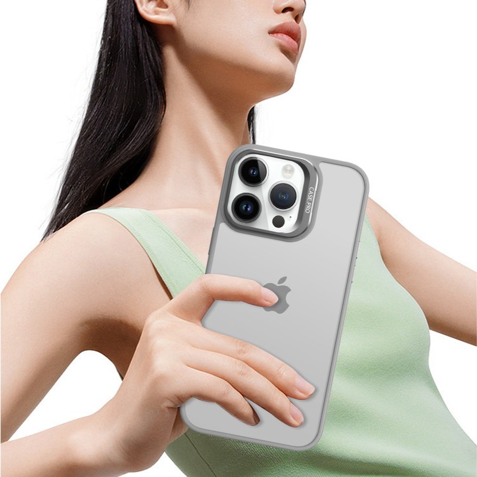 Frosted Lens Guard Bracket Case - iPhone